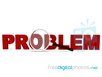 Problem Word Means Difficult Dispute Or Troubles Stock Image