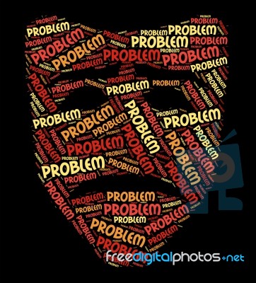 Problem Word Means Mishap Plight And Problems Stock Image