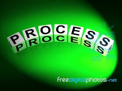 Process Dice Represent Techniques Systems And Steps Stock Image