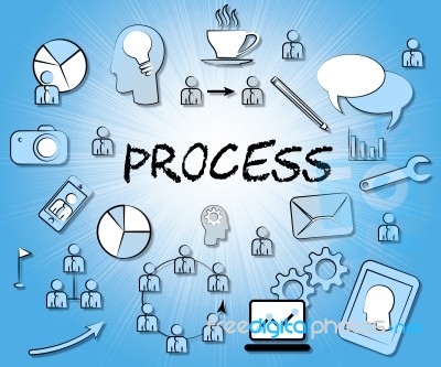 Process Icons Means Proceedure Method And Processing Stock Image