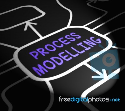 Process Modelling Arrows Shows Illustration Of Business Processe… Stock Image