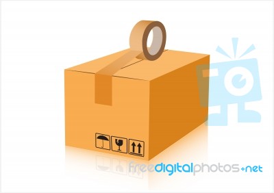 Process Of Packaging Products Box Stock Image