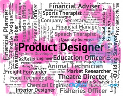 Product Designer Indicates Employment Designs And Products Stock Image