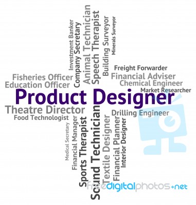 Product Designer Showing Shopping Designed And Designing Stock Image