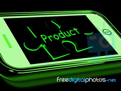 Product On Smartphone Showing Online Shopping Stock Image