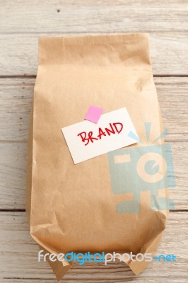 Product Paper Bag With Branding Concept Stock Photo