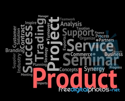 Product Word Shows Words Stocks And Goods Stock Image