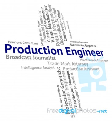 Production Engineer Meaning Fabrication Words And Producing Stock Image