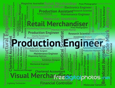 Production Engineer Showing Occupation Occupations And Employment Stock Image