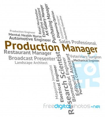 Production Manager Represents Manufacture Making And Employee Stock Image