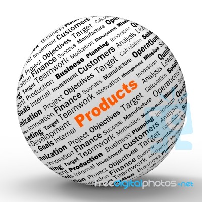 Products Sphere Definition Shows Shopping Or Retail Purchases Stock Image