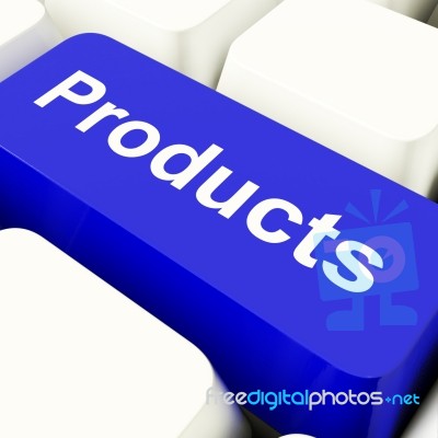 Products Text Computer Key Stock Image