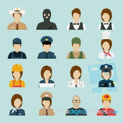 Profession Icon Set Stock Image