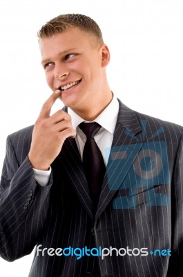 Professional Looking Sideways Stock Photo