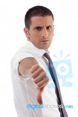 Professional Man Showing Thumb Down Stock Photo