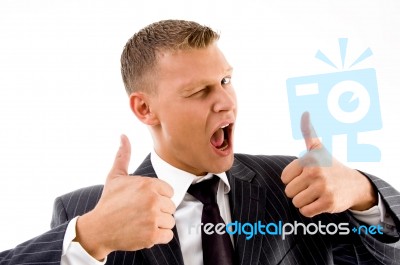 Professional Showing Thumbs Up Stock Photo