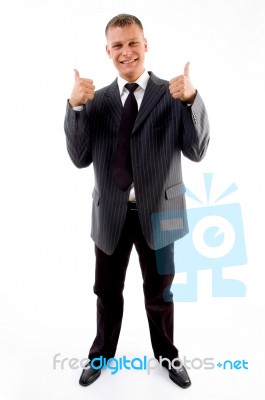 Professional With Thumbs Up Stock Photo