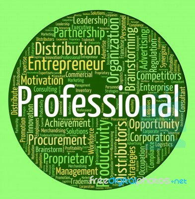 Professional Word Shows Proficiency Specialist And Excellence Stock Image