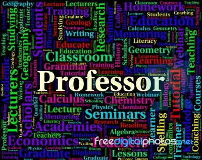 Professor Word Shows Lecturers Professors And Teaching Stock Image