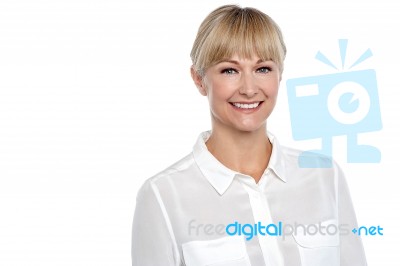 Profile Shot Of A Beautiful Business Executive Stock Photo