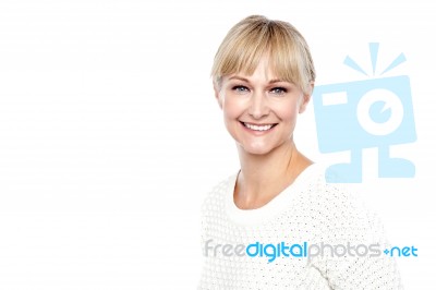 Profile Shot Of Fashionable Blonde Woman Stock Photo