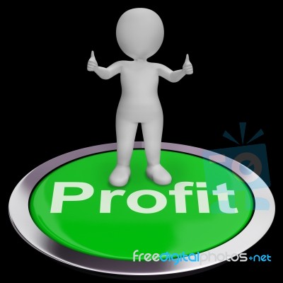 Profit Computer Button Shows Earnings And Investments Stock Image