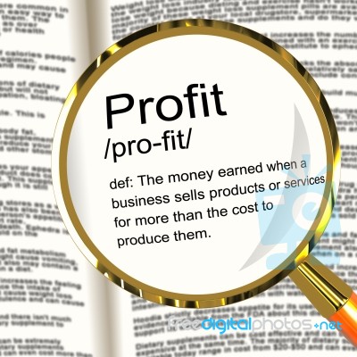 Profit Definition Magnifier Stock Image