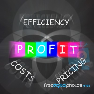 Profit Displays Efficiency In Costs And Pricing Stock Image