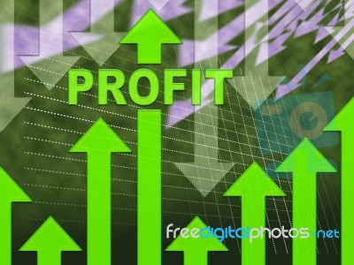 Profit Graph Shows Growth Earning And Income Stock Image