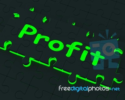 Profit Puzzle Shows Earnings And Investment Stock Image