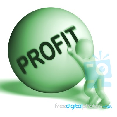 Profit Uphill Sphere Shows Cash Wealth Revenue Stock Image