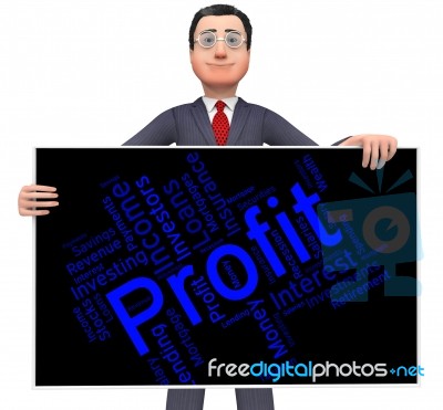 Profit Word Means Profitable Investment And Profits Stock Image