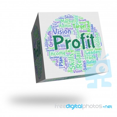 Profit Word Represents Earn Growth And Wordclouds Stock Image