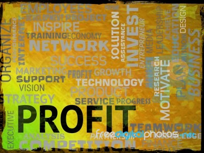 Profit Words Indicates Investment Earn And Success Stock Image