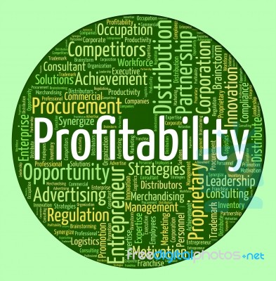 Profitability Word Indicates Bottom Line And Payback Stock Image