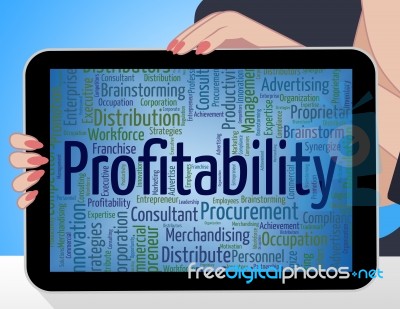 Profitability Word Indicates Return Financial And Profiting Stock Image