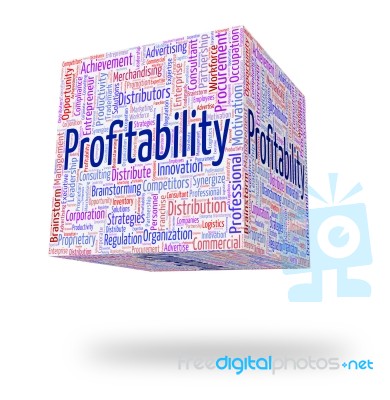 Profitability Word Means Bottom Line And Financial Stock Image