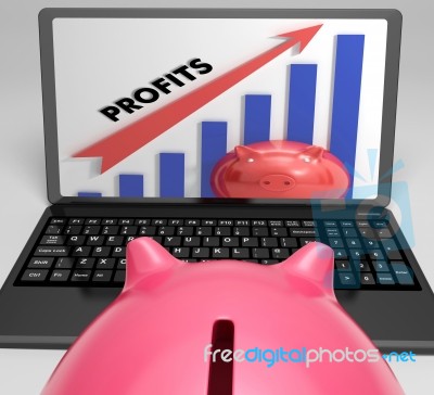 Profits Increasing Graph Shows Growth And Earnings Stock Image