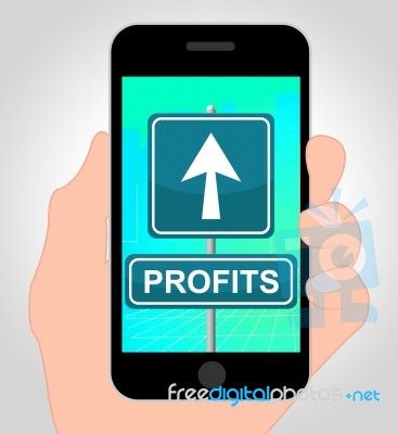 Profits Online Shows Revenue Growth 3d Illustration Stock Image