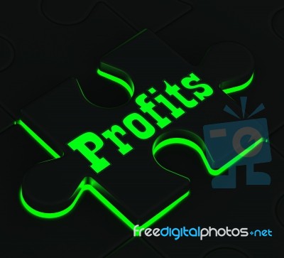 Profits Puzzle Showing Monetary Incomes Stock Image