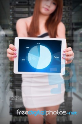 Programmer In Data Center Room With Digital Tablet Stock Photo