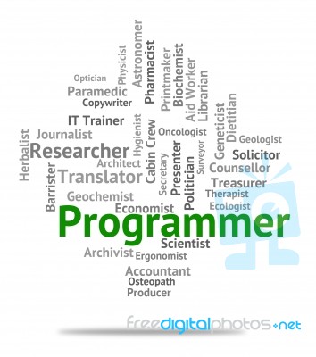 Programmer Job Shows Recruitment Jobs And Hiring Stock Image