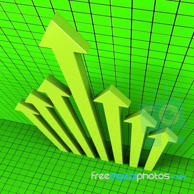 Progress Arrows Indicates Financial Report And Analysis Stock Image