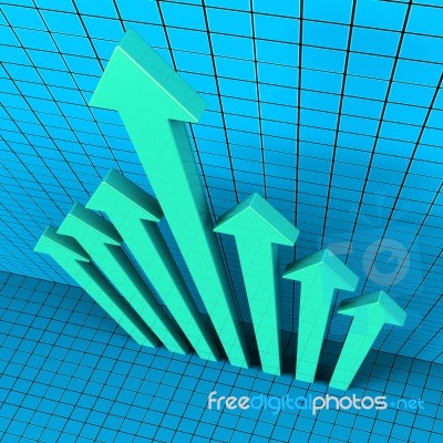 Progress Arrows Shows Financial Report And Analysis Stock Image