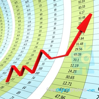 Progress Graph Indicates Raise Graphs And Infochart Stock Image