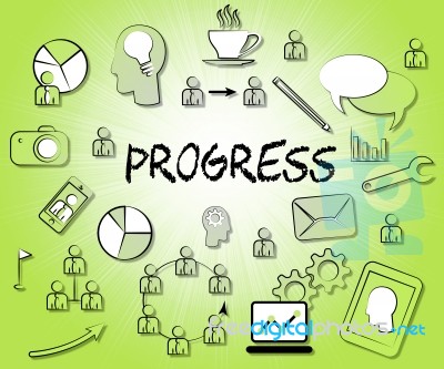 Progress Icons Show Betterment Headway And Advancement Stock Image