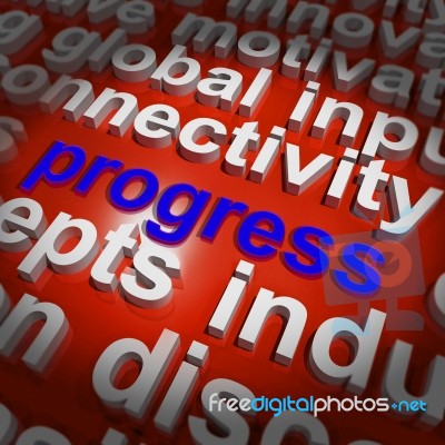 Progress Word Cloud Means Maturity Growth  And Improvement Stock Image