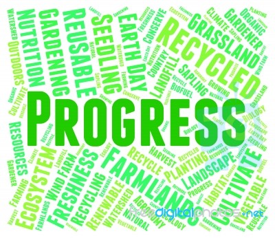 Progress Word Meaning Earth Development And Forward Stock Image