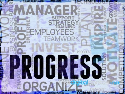 Progress Words Show Betterment Headway And Advancement Stock Image