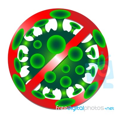 Prohibition Sign For Stop Coronavirus Stock Image